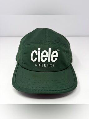 Ciele Athletics CoolWick Running Hat Strap Back Cap 5 Panel Green Polyester GUC